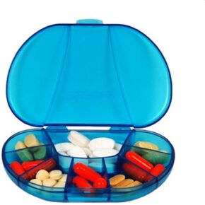 Multi-Day Vitacarry 8 Compartment Pill Box Holds up to 60 Pills Actual Size: 4.5öw X 3.0öd X .93öh (Blue)