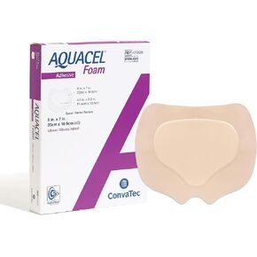 AQUACEL Foam 8"x7" Sacral Dressing with Silicone Gel Adhesive, Waterproof Wound Dressing, 420626, Box of 5 in Saudi Arabia