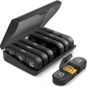 Pill Organizer, Vitamin Case, and Medicine Box, Weekly Portable Travel Pill Box 7 Days with Large Pill Containers in Saudi Arabia