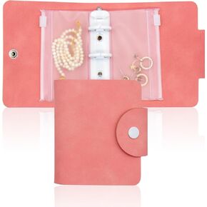 كتاب تخزين المجوهرات من Hearoo، حقيبة تنظيم مجوهرات السفر من جلد البولي يوريثان مع جيوب بسحاب للخواتم والقلائد والأساور والأقراط والبروش والخرز (أزرق داكن) in Kuwait