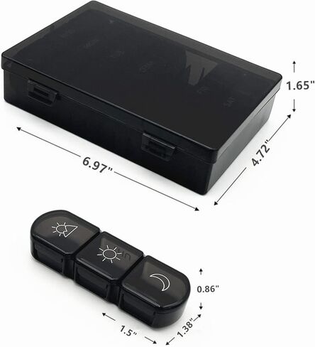 حافظة منظم حبوب الدواء الأسبوعية 7 أيام حاوية علب حبوب السفر 3 مرات في اليوم سعة كبيرة للفيتامينات وزيوت الأسماك in Kuwait