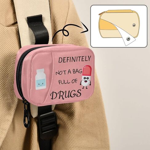 Naanle Pill منظم حبوب منع الحمل صندوق حبوب منع الحمل 7 أيام حقيبة حبوب منع الحمل حقيبة السفر منظم حبوب منع الحمل مع سحاب حقيبة أسبوعية محمولة حجم صغير لحامل مكملات الفيتامينات in Kuwait