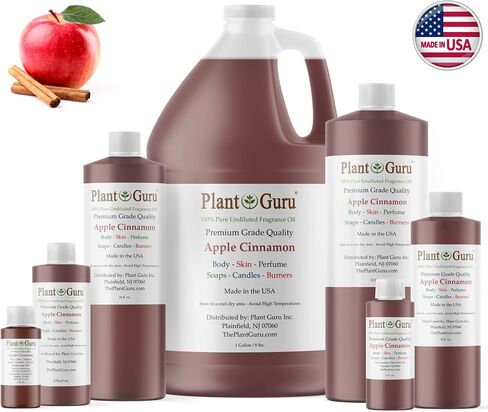 Apple Cinnamon Fragrance Oil 8 fl. oz. Scented Oil for DIY Soap Making, Candles, Bath Bombs, Body Butters. Used in Aromatherapy Diffusers, Burners and Warmers. Great Addition to Lotions and Creams. in Saudi Arabia