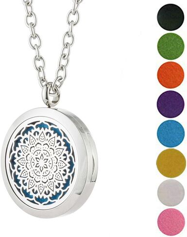 قلادة ناشرة الزيوت العطرية من جيلكوني، قلادة للعلاج العطري، قلادة من الفولاذ المقاوم للصدأ، مجوهرات العطر للنساء، الأخت، الزوجة in Kuwait