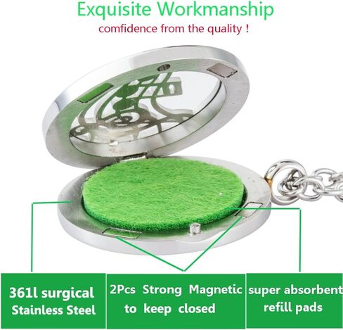 قلادة ناشرة الزيوت العطرية من جيلكوني، قلادة للعلاج العطري، قلادة من الفولاذ المقاوم للصدأ، مجوهرات العطر للنساء، الأخت، الزوجة in Kuwait