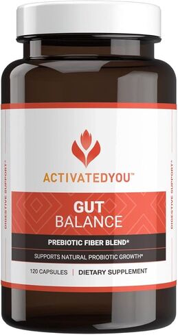 ACTIVATEDYOU Gut Balance, Prebiotic Fiber, Digestive Health, Men and Women’s Prebiotics for Gut Health - (120 Capsules) in Saudi Arabia