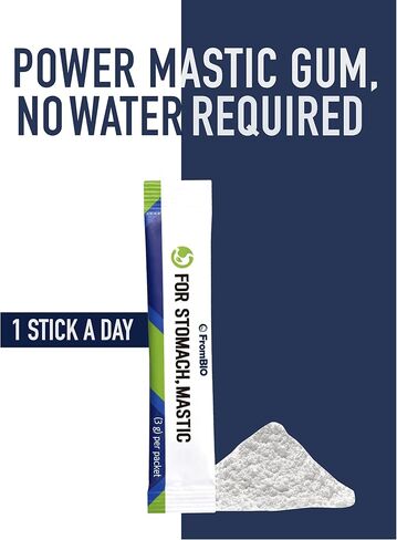 FromBIO Chios Mastic Gum Supplement for Stomach (30 Sticks) - Alternative to Probiotics for Digestive Health. 1,050mg Mastic, 107.8mg Oleanolic Acid. in Kuwait