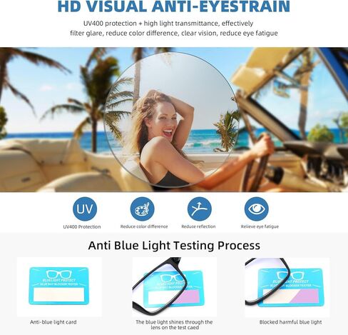 نظارات WMAO الزرقاء لحجب الضوء، كبيرة الحجم، طراز الستينيات العصرية المضادة لإجهاد العين وحماية من الأشعة فوق البنفسجية، إطار نظارات الكمبيوتر TR90 in Kuwait