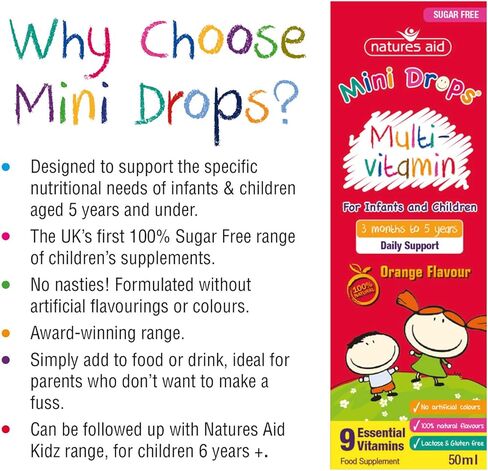 سائل متعدد الفيتامينات من ناتشورز ايد للاطفال - الحجم 50 مل in Kuwait