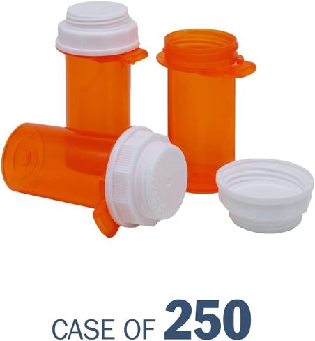 Ezy Dose Pill Box and Medicine, Vitamin Container & Vial | 10 Dram Storage | Child-Resistant Cap | Case of 250 in Kuwait
