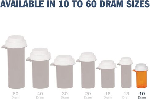 Ezy Dose Pill Box and Medicine, Vitamin Container & Vial | 10 Dram Storage | Child-Resistant Cap | Case of 250 in Kuwait