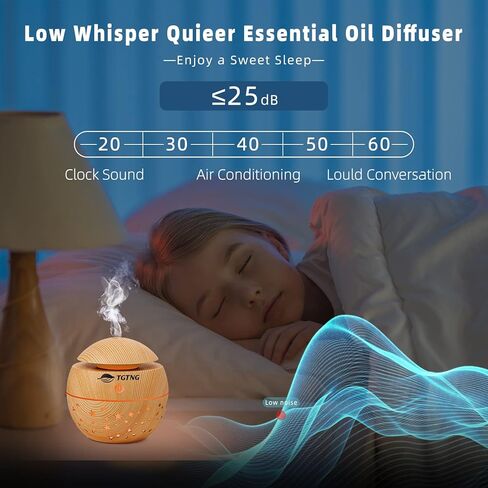 موزع روائح الزيوت العطرية TGTNG، ناشر للعلاج العطري، مرطب الهواء، موزع هواء رذاذ بارد بالموجات فوق الصوتية مع تصميم منخفض الضوضاء، ضوء LED بـ 7 ألوان، هدية الترحيب بالمنزل الجديد للمنازل الجديدة in Kuwait