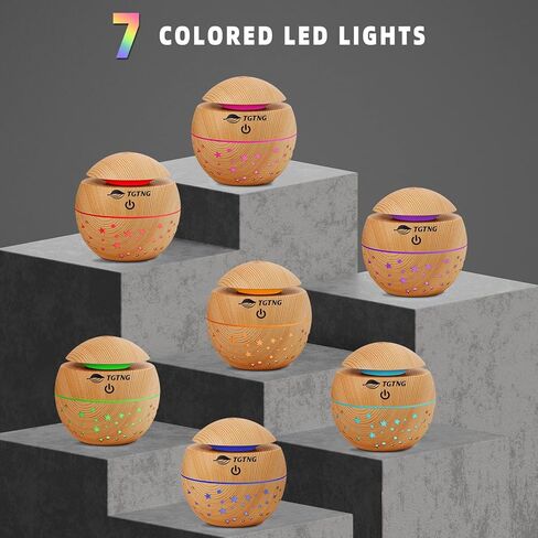 موزع روائح الزيوت العطرية TGTNG، ناشر للعلاج العطري، مرطب الهواء، موزع هواء رذاذ بارد بالموجات فوق الصوتية مع تصميم منخفض الضوضاء، ضوء LED بـ 7 ألوان، هدية الترحيب بالمنزل الجديد للمنازل الجديدة in Kuwait