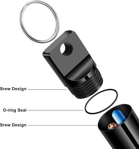 AMMON Pill Box 2 جهاز كمبيوتر شخصى صغير حالة حبوب منع الحمل للماء المحمولة حاوية حبوب منع الحمل المفاتيح حبوب منع الحمل حامل صغير منظم حبوب منع الحمل سبائك الألومنيوم جيب حالة حبوب منع الحمل للسفر التخييم في الهواء الطلق (أسود وفضي) in Kuwait