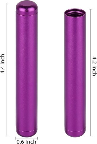 3 عبوات من أنبوب معدني من الألومنيوم مقاس 4.4 بوصة، أنبوب سفر خفيف الوزن ممتاز للحمل اليومي الأنيق (الأحمر والأرجواني والفضي) in Kuwait