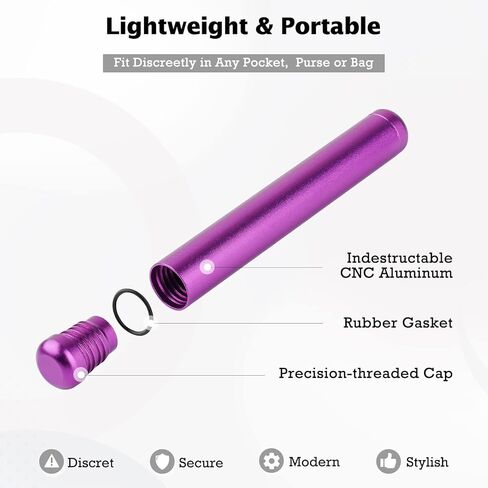 3 عبوات من أنبوب معدني من الألومنيوم مقاس 4.4 بوصة، أنبوب سفر خفيف الوزن ممتاز للحمل اليومي الأنيق (الأحمر والأرجواني والفضي) in Kuwait