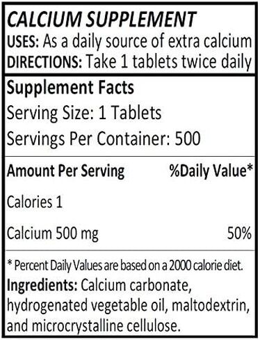 Calcium Carbonate Tablets USP 1250 mg for Relief of Acid Indigestion, Heartburn, Sour Stomach, Upset Stomach and as Calcium Supplement 500 Tablets per Bottle by CitraGen Pharmaceuticals Inc in Saudi Arabia