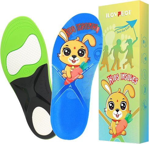 نعال أحذية Ilovfeot Kids لتبطين تقويم العظام ودعم قوس القدم، نعل داخلي لدعم الأطفال للراحة، الأقدام المسطحة، التهاب اللفافة الأخمصية، تخفيف آلام كعب القدم in Kuwait