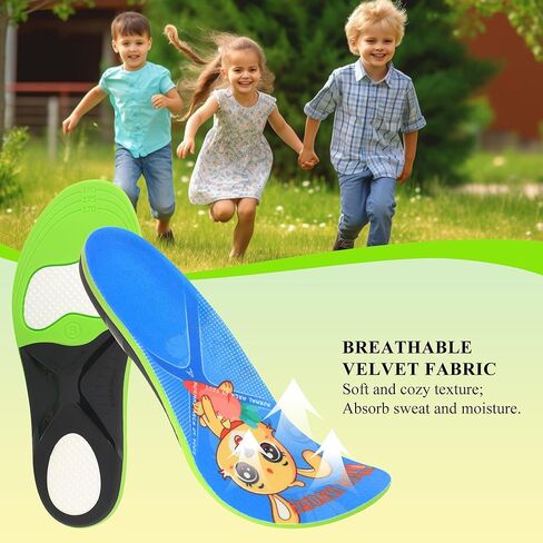 نعال أحذية Ilovfeot Kids لتبطين تقويم العظام ودعم قوس القدم، نعل داخلي لدعم الأطفال للراحة، الأقدام المسطحة، التهاب اللفافة الأخمصية، تخفيف آلام كعب القدم in Kuwait
