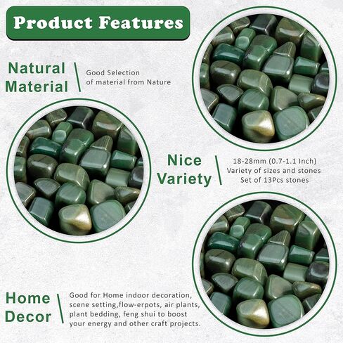 800+ Carat, 13 Pcs Rainbow Moonstone Tumbled Stones and Crystals Bulk 13 Pieces Set for Chakra Reiki Crystals Polished Stones Gemstones and Crystals Tumble for Gift Home Decor Size: 20-25mm by Crocon in Kuwait