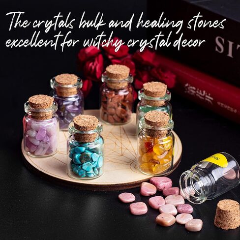 UFEEL Crystals for Witchcraft Bottles - 45 PCS Different Gemstone and Crystals for Spell Jars - Small Crystal Chips - Healing Crystals for Witchcraft, Great Choice for Gift, Collection and Home Decor in Kuwait
