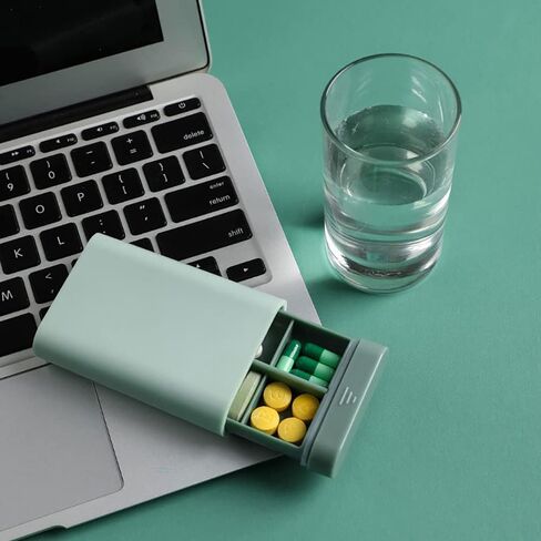 PIGIAOKA 4 عبوات من منظم علب حبوب الدواء اليومية، صندوق حبوب الدواء الأسبوعي، حقيبة مكملات حبوب الدواء المحمولة، حقيبة تنظيم الأدوية المكونة من 6 أقسام للفيتامين in Kuwait