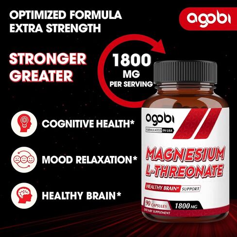 مكمل مغنيسيوم إل-ثريونات 1800 مجم - 90 قرصًا - تركيبة مركزة للغاية - خالية من الغلوتين، وغير معدلة وراثيًا in Kuwait