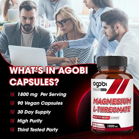 مكمل مغنيسيوم إل-ثريونات 1800 مجم - 90 قرصًا - تركيبة مركزة للغاية - خالية من الغلوتين، وغير معدلة وراثيًا in Kuwait