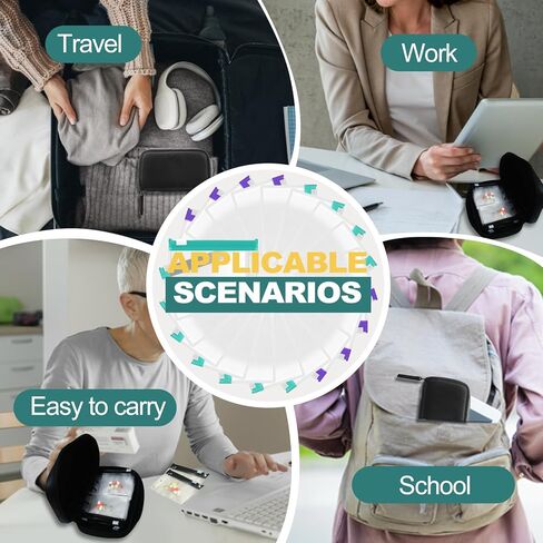 شنطة تنظيم حبوب الدواء بسحاب قابلة لاعادة الاستخدام، اكياس بلاستيكية شفافة لحفظ حبوب الدواء ذاتية الغلق للسفر (اخضر وارجواني) in Kuwait