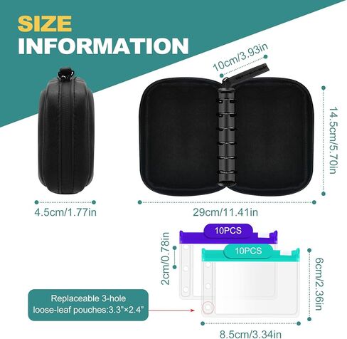 شنطة تنظيم حبوب الدواء بسحاب قابلة لاعادة الاستخدام، اكياس بلاستيكية شفافة لحفظ حبوب الدواء ذاتية الغلق للسفر (اخضر وارجواني) in Kuwait