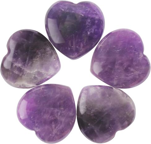 حجر عين النمر بلورات القلب بلورات الشفاء الطبيعية أحجار الحب القلب 1.2 بوصة مصقولة منحوتة صخور النخيل ريكي موازنة التأمل مع حقيبة هدية 5 قطع in Kuwait