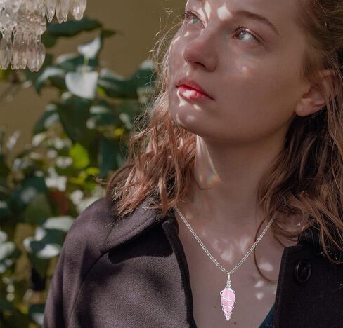 ZHIYUXI روز كوارتز كريستال سلك التفاف سداسية مخروط نقطة شفاء بلورات الأحجار الكريمة مصقول الريكي الحظ حجر الكوارتز الطبيعي للنساء فتاة الهدايا in Kuwait