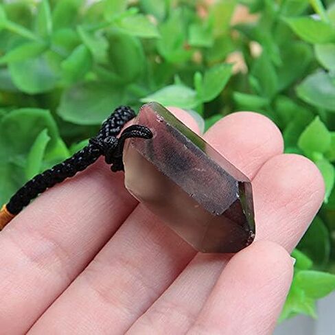 Acxico 2 pcs Natural Smokey Quartz Gemstone Pendant Irregular Reiki Healing Stone Necklace in Saudi Arabia
