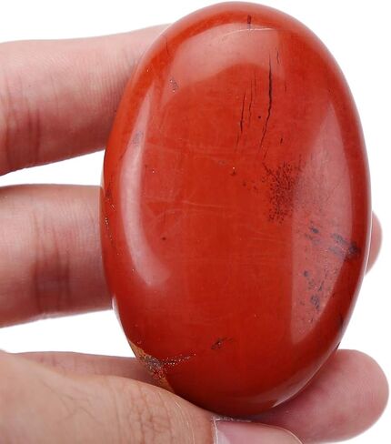 Africa Bloodstone Oval Polished Worry Stones, Natural Oval Healing Palm Pocket Stone Indoor Fountain Stones Massage Energy Crystal in Kuwait