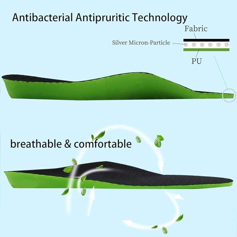 Everhealth Insoles Shoe Inserts for Men Women Shock Absorption, Soft Cushioning Shoe Insoles for Plantar Fasciitis Flat Feet Heel Pain Relief, Comfort Replacement Insole for Walking Running Hiking in Kuwait