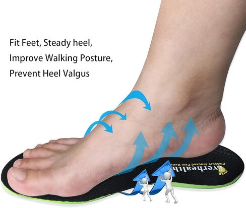 Everhealth Insoles Shoe Inserts for Men Women Shock Absorption, Soft Cushioning Shoe Insoles for Plantar Fasciitis Flat Feet Heel Pain Relief, Comfort Replacement Insole for Walking Running Hiking in Kuwait