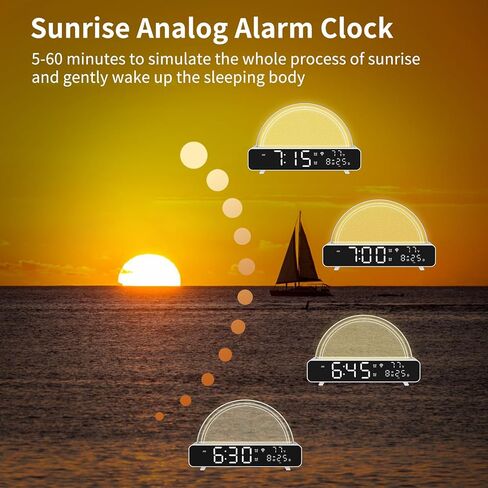 ساعة منبه رقمية من سبيونج، تحكم عن طريق التطبيق بفضاء لوني ار جي بي، ساعة منبه فاخرة بجانب السرير مع شاشة LED كبيرة، 13 صوت طبيعي، ساعة رقمية للاطفال وكبار السن والمنزل والمكتب in Kuwait