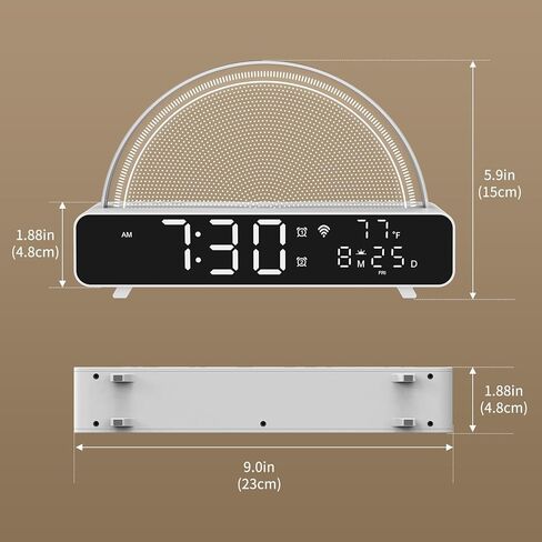 ساعة منبه رقمية من سبيونج، تحكم عن طريق التطبيق بفضاء لوني ار جي بي، ساعة منبه فاخرة بجانب السرير مع شاشة LED كبيرة، 13 صوت طبيعي، ساعة رقمية للاطفال وكبار السن والمنزل والمكتب in Kuwait
