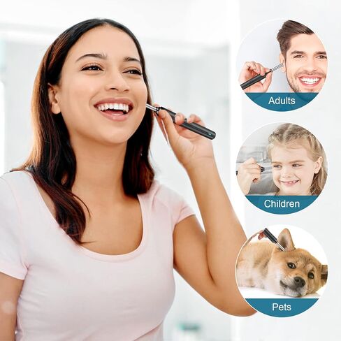 إزالة شمع الأذن - منظف الأذن بكاميرا منظار الأذن 1080 بكسل، طقم تنظيف الأذن، كاميرا الأذن، طقم إزالة شمع الأذن مع أداة إزالة شمع الأذن بإضاءة LED مع 8 منتقيات و6 ملاعق لنظامي التشغيل iOS وAndroid (أسود) in Kuwait