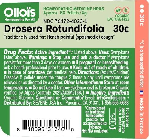 OLLOIS Drosera 30c Organic, Lactose-Free, Vegan, Homeopathic Medicine, 80 Pellets (Pack of 3) in Saudi Arabia