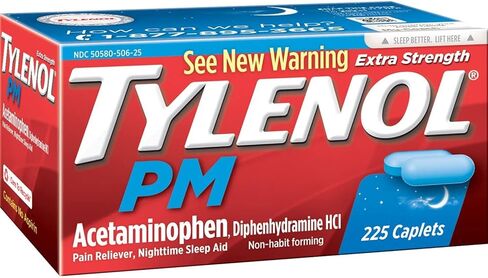مسكن الألم Tylenol Pm ذو القوة الإضافية + مساعد النوم، 225 كبسولة (عبوة واحدة) in Kuwait