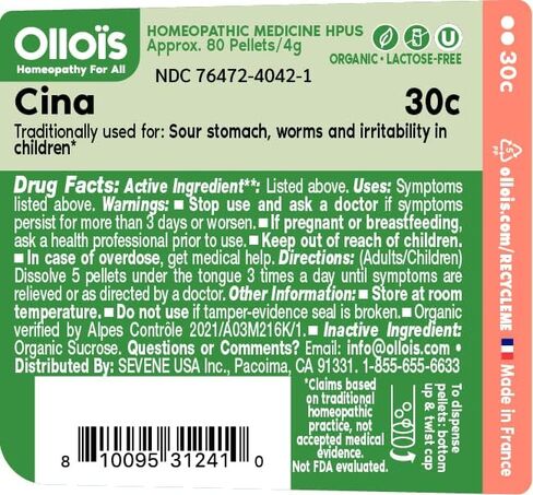 OLLOIS Cina 30c عضوي، خالي من اللاكتوز، نباتي، طب المثلية، 80 حبة (عبوة من 3) in Saudi Arabia