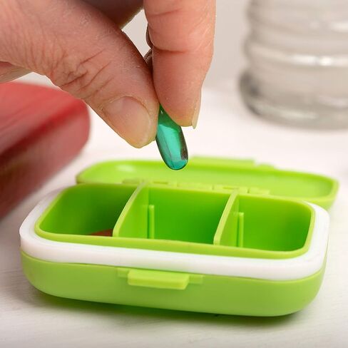 فارز صندوق حبوب الدواء - 3 مساحات تخزين كبيرة لتنظيم الأدوية أثناء السفر - صناديق تذكير منظمة للأدوية اليومية / الأسبوعية بعلبة تذكير منظمة، 7 مرات في اليوم واليوم والمساء in Kuwait