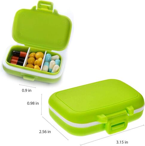 فارز صندوق حبوب الدواء - 3 مساحات تخزين كبيرة لتنظيم الأدوية أثناء السفر - صناديق تذكير منظمة للأدوية اليومية / الأسبوعية بعلبة تذكير منظمة، 7 مرات في اليوم واليوم والمساء in Kuwait