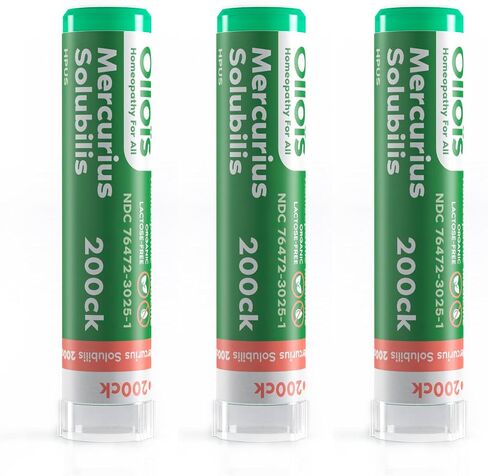 OLLOIS Mercurius Solubilis 200ck Organic, Lactose-Free, Kosher Homeopathic Medicine, 80 Pellets (Pack of 3) in Saudi Arabia