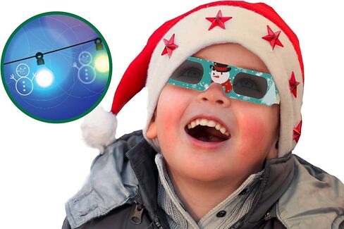 نظارات ثلاثية الأبعاد من American Paper Optics Holiday Specs، 12 عبوة - نظرة عيد الميلاد على أضواء عيد الميلاد من خلال النظارات الثلاثية الأبعاد ورؤية رجال الثلج أو رقاقات الثلج أو سانتا أو رجال خبز الزنجبيل أو قصب الحلوى أو الأشجار in Kuwait