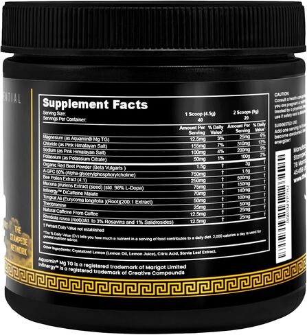 Awakened Natural Pre Workout Powder 12-in-1 | Conscious Energizer | Bee Pollen + N.O. Booster | Mucuna Pruriens, Tongkat Ali, Rhodiola, Alpha GPC & Trace Minerals | Spartan Bee Bread Brand, 40SV in Kuwait