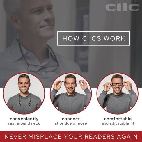 نظارات القراءة المغناطيسية من كليك، قارئات الكمبيوتر، عدسات قابلة للاستبدال، هياكل قابلة للتعديل، مرنة in Kuwait