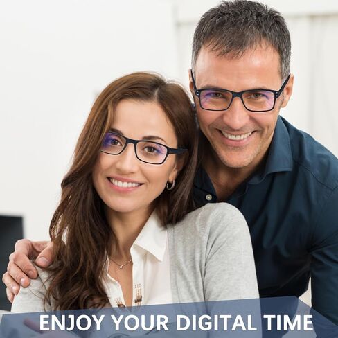 FADBON 6 عبوات من نظارات القراءة ذات الضوء الأزرق، قارئات بمفصلات زنبركية للرجال والنساء، إطار أسود مضاد للوهج in Kuwait
