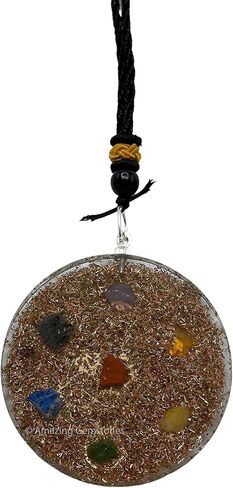 قلادة مذهلة من الأحجار الكريمة مع كريستال السيلينيت ومكعب ميتاترون - قلادة قلادة علاجية طبيعية للنساء والرجال والأطفال in Kuwait